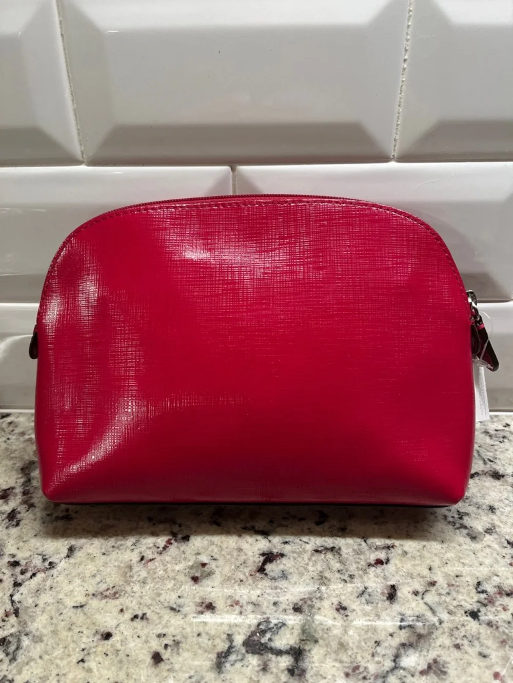 Coach Red Saffiano Patent Leather Cosmetic Case NWT - Picture 4 of 9